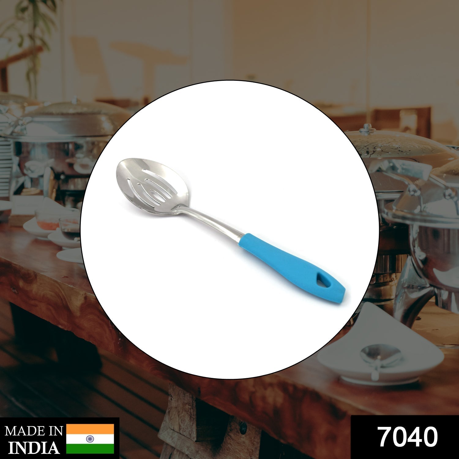 7040 SS Frying Spoon for serving and having food stuffs and items which needs to be fried and crispy. 7040 SS Frying Spoon for serving and having food stuffs and items which needs to be fried and crispy.